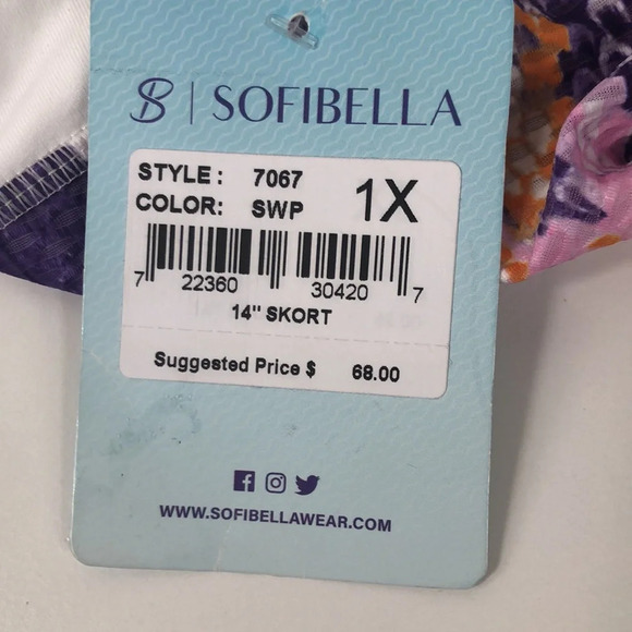 NEW Sofibella Skort Size 1X Airflow Mesh Overlay 14” Tennis Pickleball Sporty - Picture 5 of 13